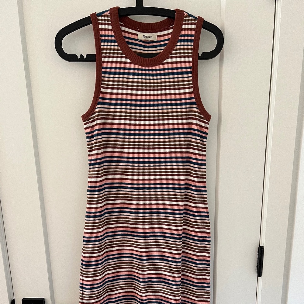 Madewell Midi Striped Ribbed Dress